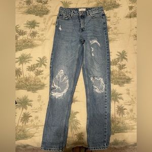 Topshop distressed mom jeans